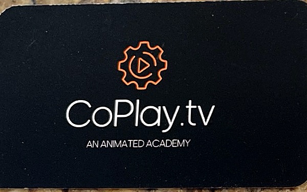CoPlay.tv card, logo face — An Animated Academy
