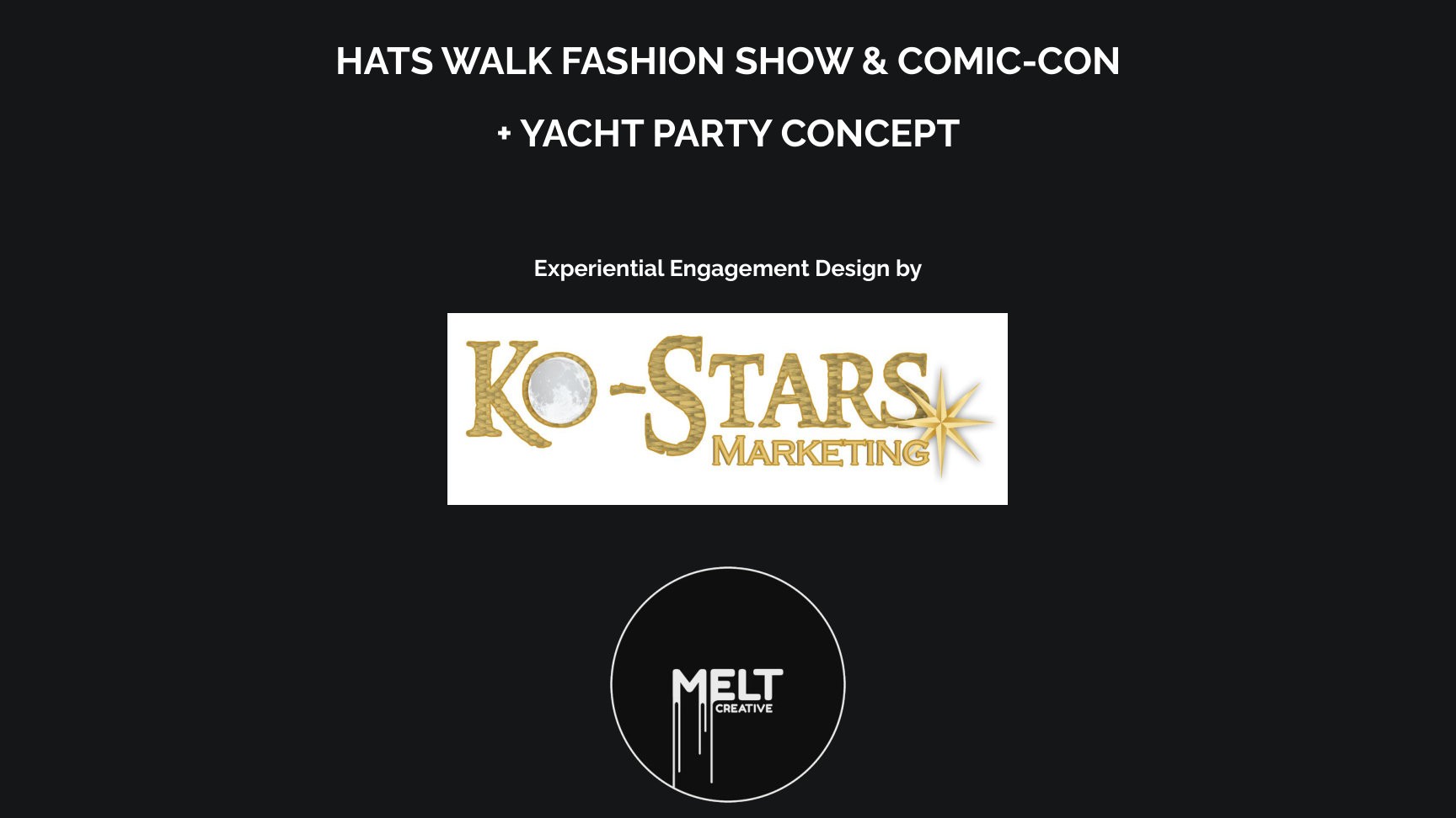 Hats Walk / Comic-Con / Melt Creative concept deck cover slide