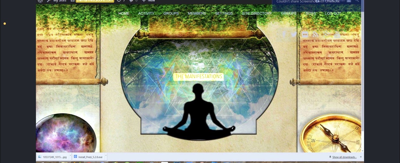 The Manifestations website homepage design