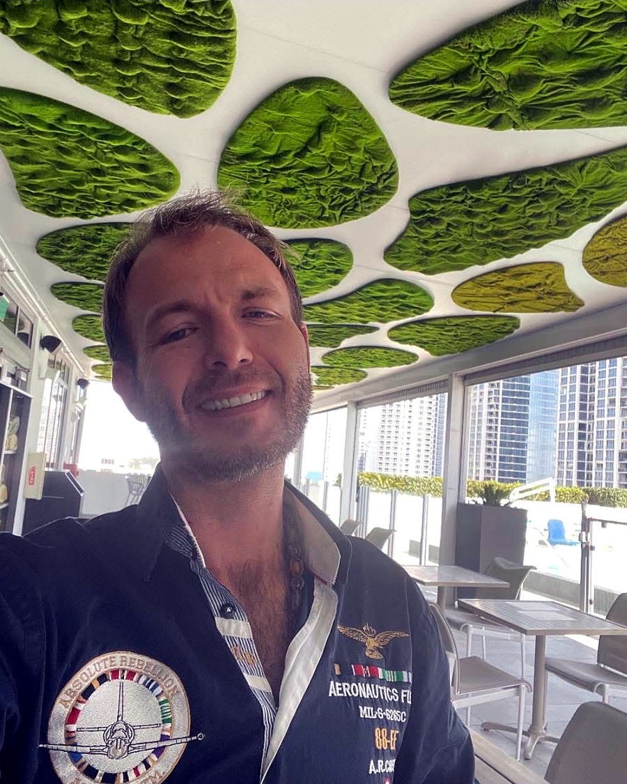 J. Ferguson "Phoenix" in an Aeronautics flight jacket, Miami
