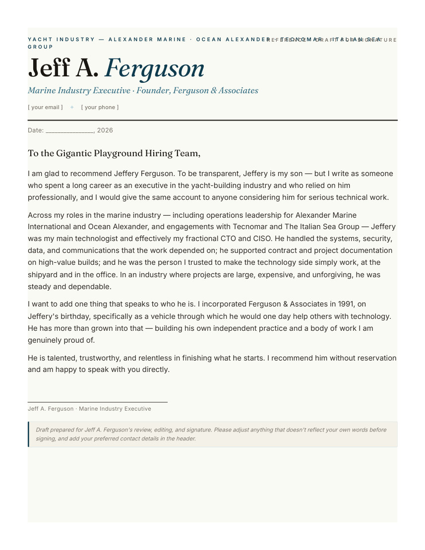 Jeff A. Ferguson Sr. — page 1