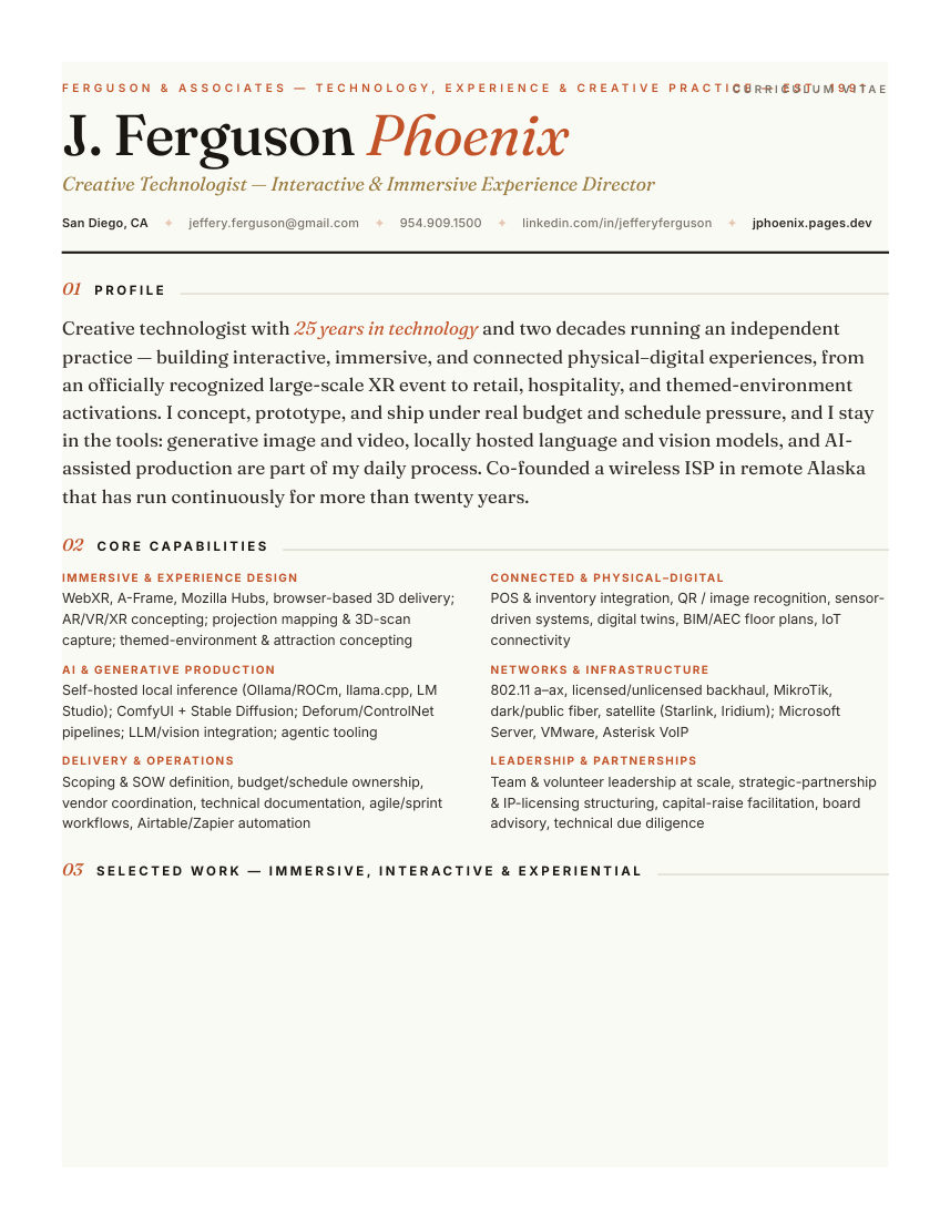 Full CV — page 1