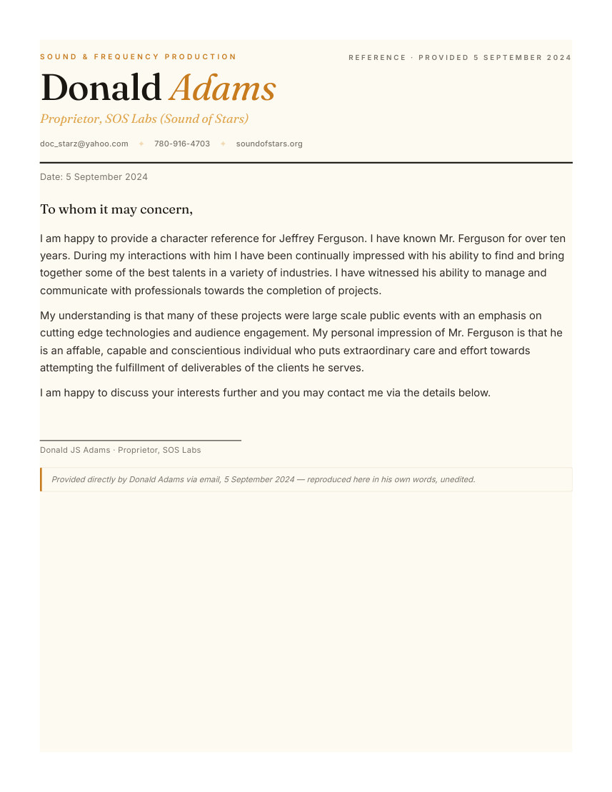 Donald Adams — page 1