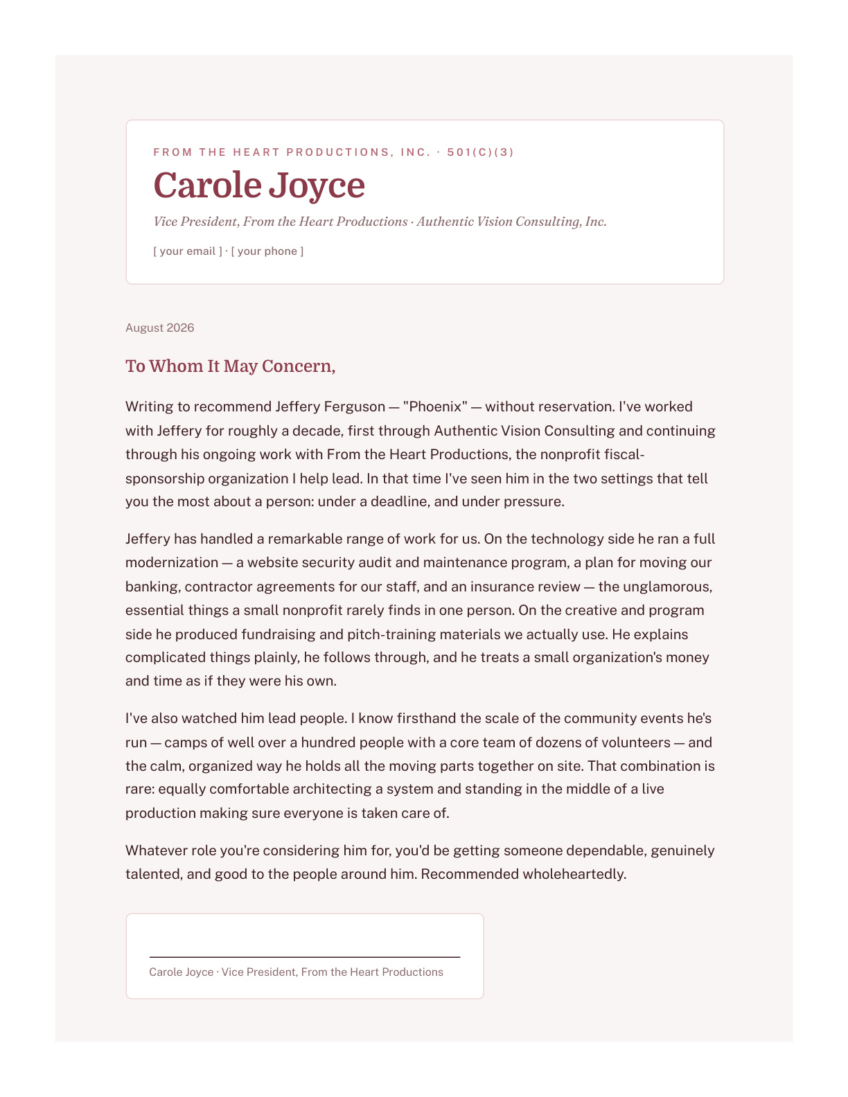 Carole Joyce — page 1